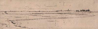 Sketch of Monnikendam in Distance by Sir Frank Short