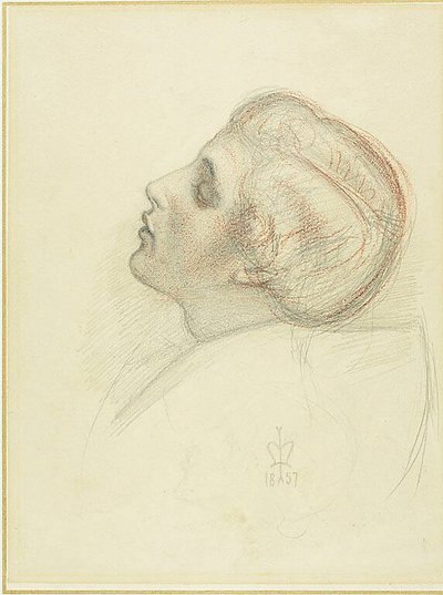 Study for the Head of the Rescuing Lover in Escape of the Heretic by Sir John Everett Millais