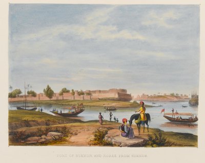 Fort of Bukkur and Roree from Sukkur by Sir Keith A. Jackson