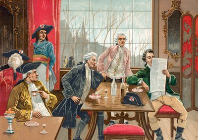 Cafe in Paris during the French Revolution by Spanish School