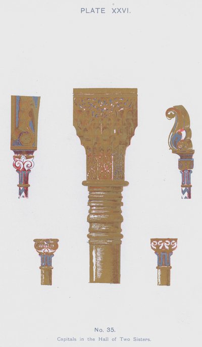 Capitals in the Hall of Two Sisters by Spanish School