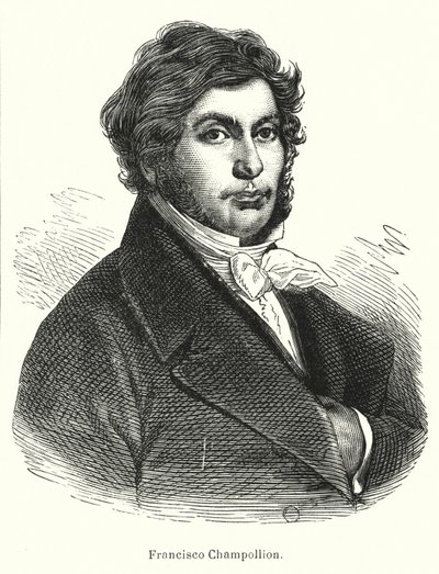 Jean-Francois Champollion, French scholar, philologist and decipherer of Ancient Egyptian hieroglyphs by Spanish School