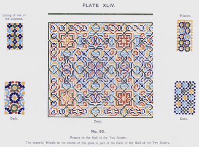 Mosaics in the Hall of the Two Sisters by Spanish School