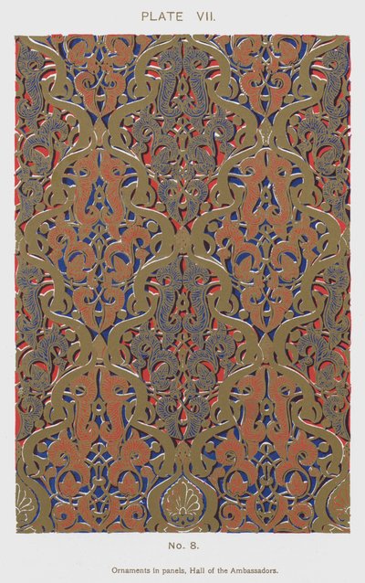 Ornaments in panels, Hall of the Ambassadors by Spanish School