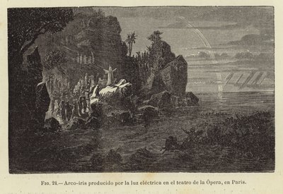 Rainbow produced by electric light in the theater of the Opera in Paris by Spanish School