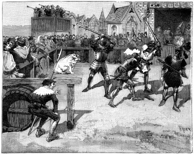 Four Blind Men Placed in a Ring to Fight a Large Pig, c14th-15th Century 1882-1884 by Spex