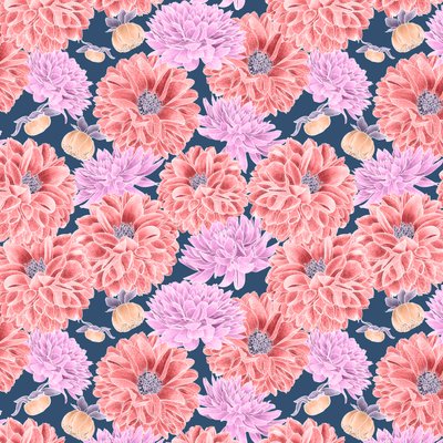 Dahlia Hero Pattern Colorway 2 by Stacy Hsu