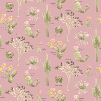 Mojave Desert Cacti Pattern by Stacy Hsu