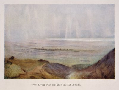 Rain falling over Jericho and the Dead Sea, Palestine 1906 by Stanley Inchbold