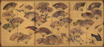Screen with Scattered Fans, Edo period, early 17th century by Sôtatsu