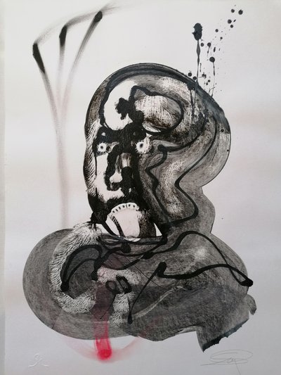 Distressed Abstract Face by Stefano Mazzolini