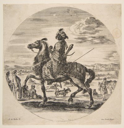A Moorish Horseman Facing the Left, Standing and Seated Turks in the Middle Ground, ca. 1651 by Stefano della Bella