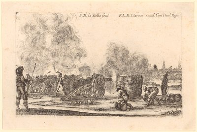 Artillery Fire, Plate 6 of the Series "Various Military Capriccios" by Stefano della Bella