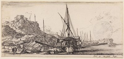 Loading of Various Ships: Galley About to Leave the Roadstead by Stefano della Bella