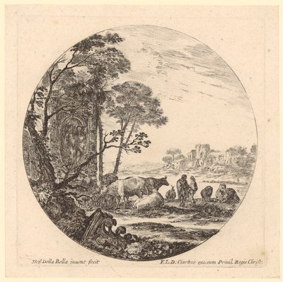 Bucolic Landscape by Stefano della Bella