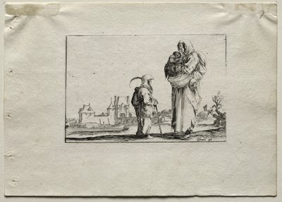 Caprices: Beggar Woman with a Baby and a Little Girl by Stefano della Bella