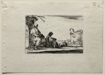 Caprices: Two Pilgrims Resting and a Peasant by Stefano della Bella