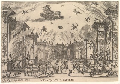 Fifth scene, the Inferno, from "The Marriage of the Gods" (Le nozze degli Dei) by Stefano della Bella