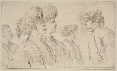 Four Turks and a Black Man by Stefano della Bella