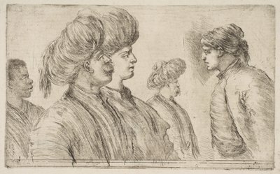 Four Turks and a Black Man by Stefano della Bella