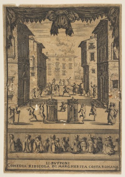 Frontispiece for the Comedy The Buffoons Li Buffoni, ca. 1639 by Stefano della Bella