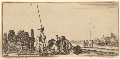 Cannon and Soldiers by Stefano della Bella