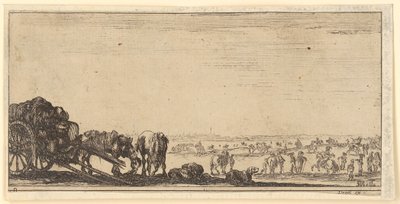 Cart with Two Horses by Stefano della Bella