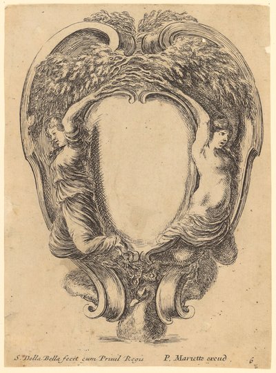 Cartouche with Nymphs by Stefano della Bella