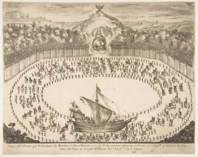 Parade Float in the Form of a Ship, Coat of Arms of the Grand Duke of Modena at Top by Stefano della Bella