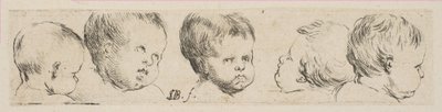 Plate 10: Five Heads of Children, from 