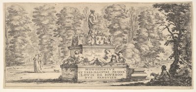 A Monument with Statues and a Coat of Arms by Stefano della Bella