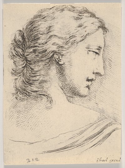 Plate 5: Head of a Woman, Turned in Profile to the Right, 1650 by Stefano della Bella