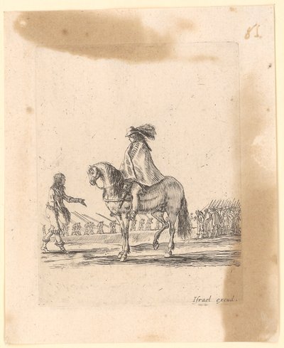 Rider with Cloak at Horse Training by Stefano della Bella