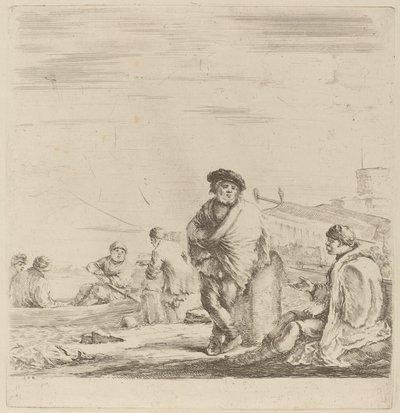 Standing Sailor Talking with a Seated Levantine by Stefano della Bella