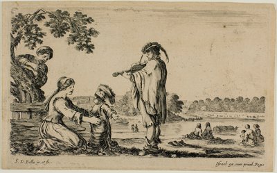Standing Violinist, from Diverse Figures from the Countryside by Stefano della Bella