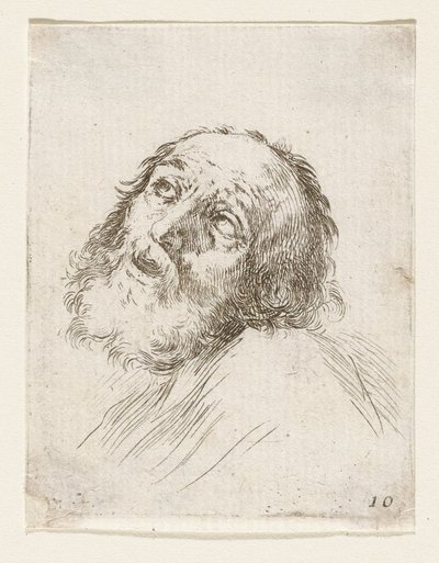 Head of the Repentant Saint Peter by Stefano della Bella