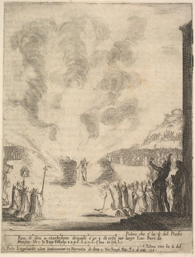 The Test of Fire, the Monk Peter, the Disciple Saint John Gualbert, Passing Through the Flames by Stefano della Bella