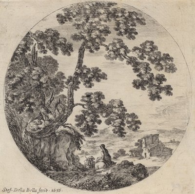Two Travelers Passing by an Old Oak Tree, 1656 by Stefano della Bella