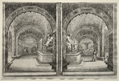 Views of the Villa of Pratolino: Two Views of the Grotto by Stefano della Bella