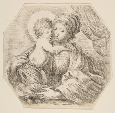 Virgin and Christ Child, an Octagonal Composition, ca. 1649 by Stefano della Bella