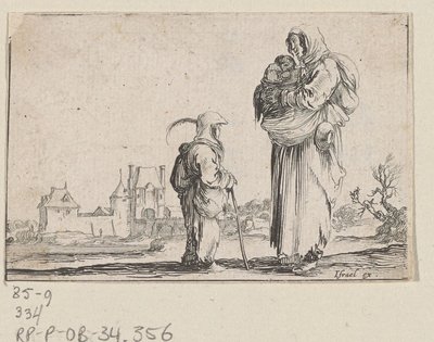 Woman with Child in Her Arms and a Standing Child by Stefano della Bella