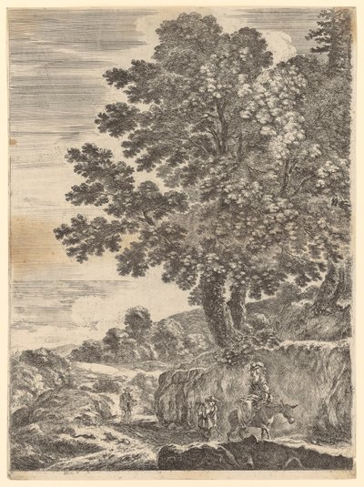 Two Travelers and a Girl on a Donkey by Stefano della Bella