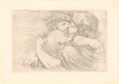 Two Embracing Children by Stefano della Bella