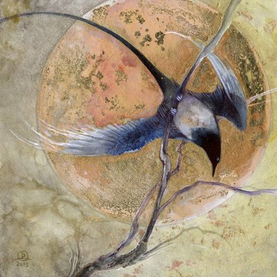 Blue Bird Golden Moon by Stephanie Law