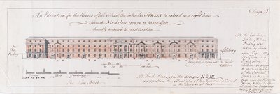 Design for the Houses of Both Sides of the Intended Street to Extend in a Right Line from the Mansion-House to More-Gate, 1762 by Stephen Riou