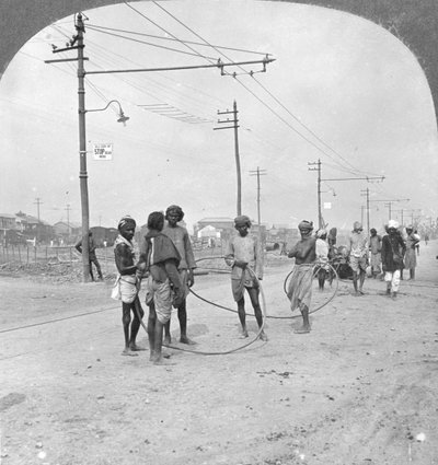 Men About to Draw a Heavy Load, Rangoon, Burma by Stereo Travel Co