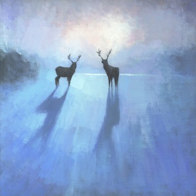 Majestic Winter Stags by Steve Mitchell
