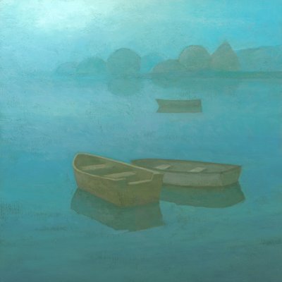 Misty Blue Lake Boats by Steve Mitchell