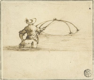Fisherman with Net by Style of Jacques Callot