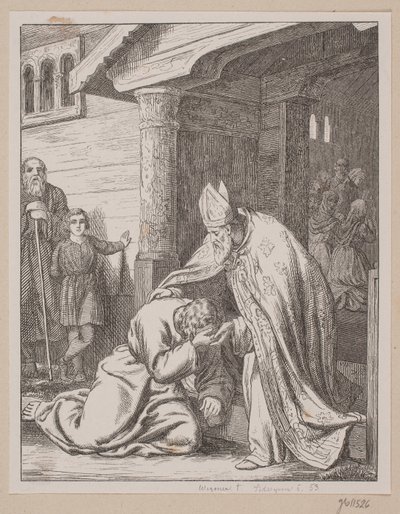 Bishop Vilhelm Receives the Repentant Svend Estridsen at the Church Door by Södergren